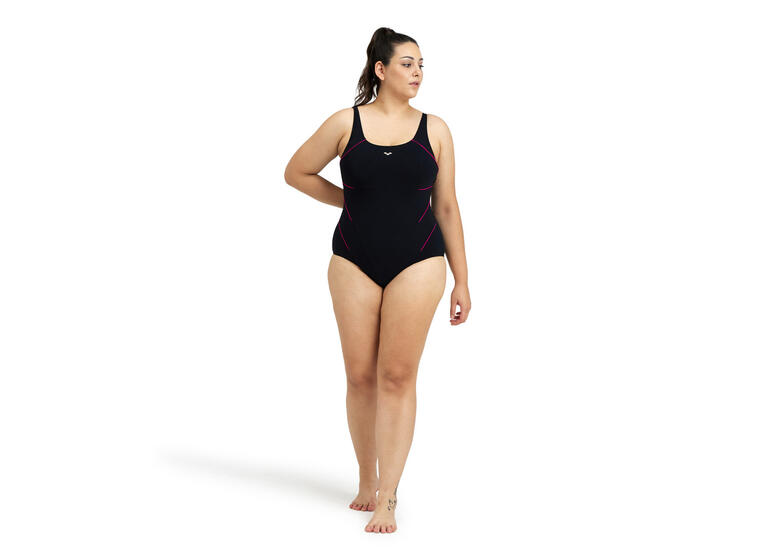 W Jewel Plus Badedrakt 48 Arena | Svart/Rosa | SensitiveFit 
