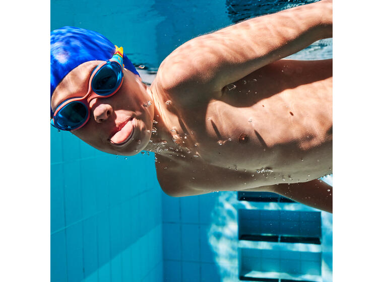 Biofuse 2.0 Junior Svømmebrille Speedo 6-14 år | Blå linse | Oransje 