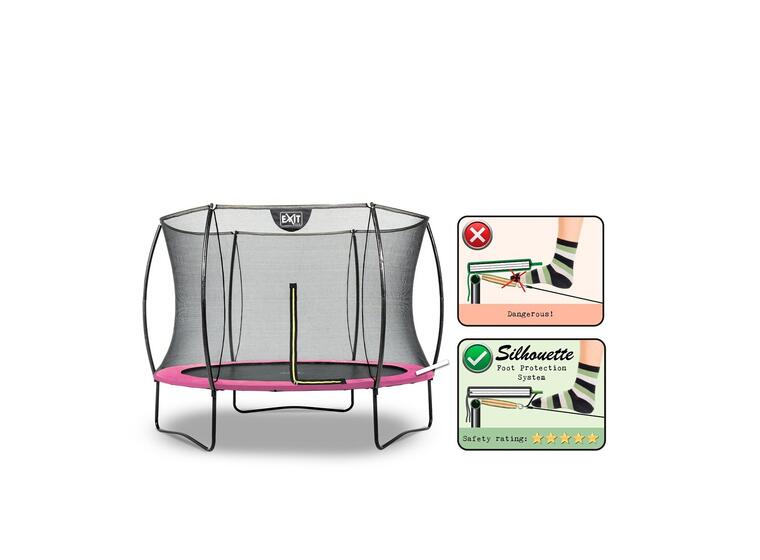 EXIT Silhouette trampoline 427 cm | Sikkerhetsnett |  Rosa 