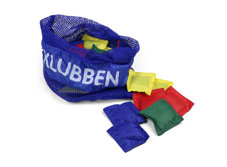 Erteposer mini med nett Bag med 24 stk erteposer i fire farger 