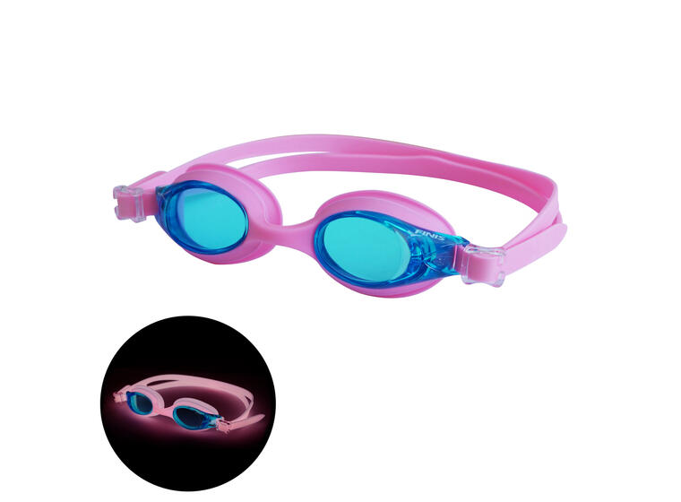 FlowGlow Svømmebrille barn og junior FINIS 4-12 år | Rosa | Lyser i mørket 