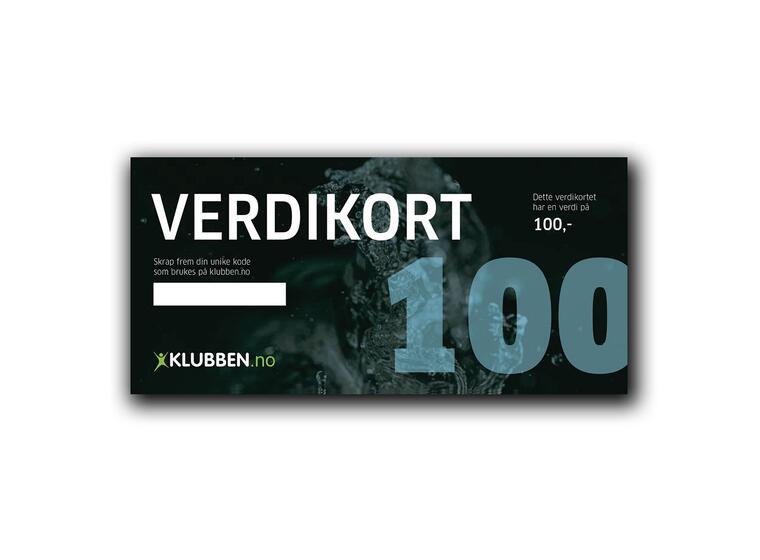 Gavekort kr 100,- | 20 stk Verdikort med skrapefelt 
