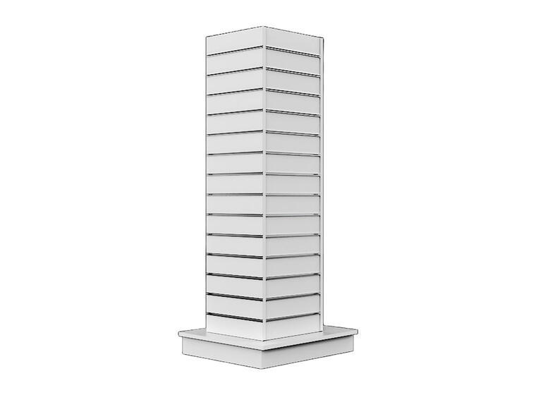 Gulvgondol 4-sidet rillepanel | Hvit H: 170 cm B: 61 cm D: 61 cm 