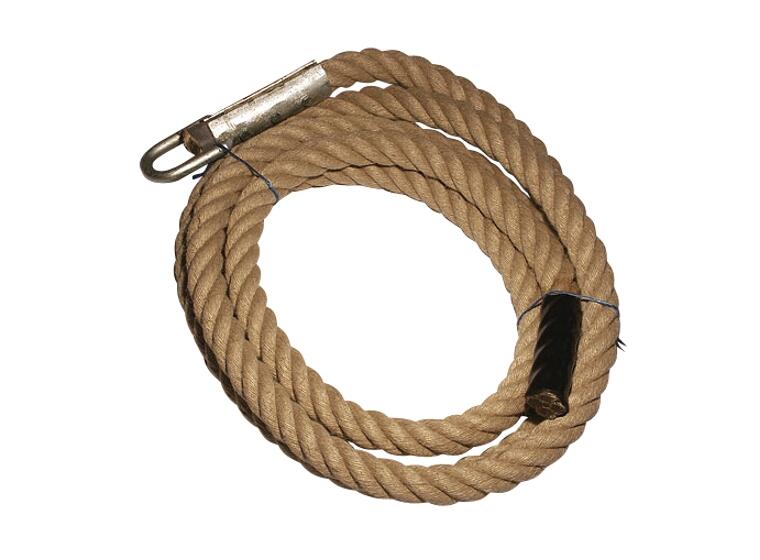 Klatretau av naturfiber 33 mm | 30 m Med taumansjett og hull til oppheng 