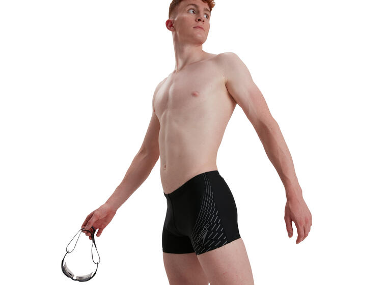 Medley Logo Aquashort Badebukse 42 Speedo | Svart/Grå | ECO EnduraFlex 