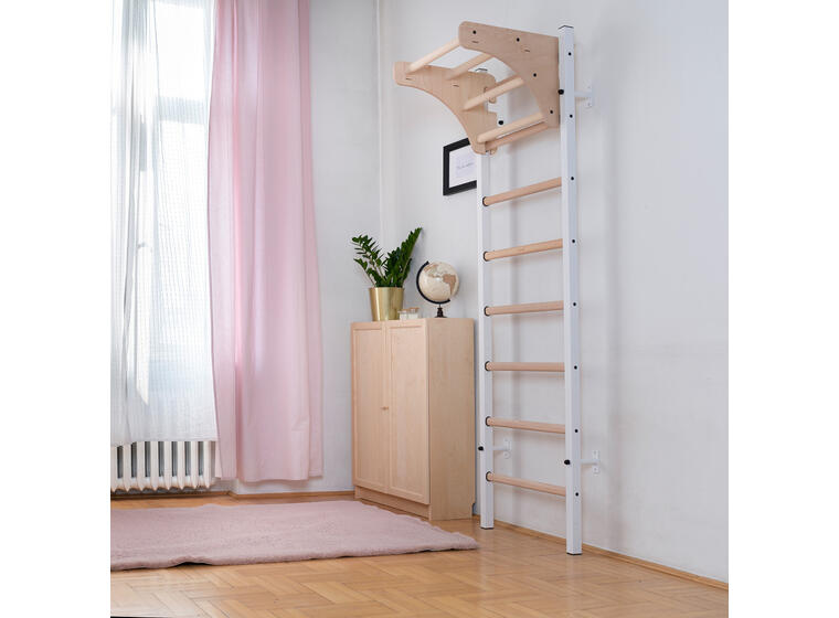Ribbevegg BenchK 211W Hvit Pull-up stativ 