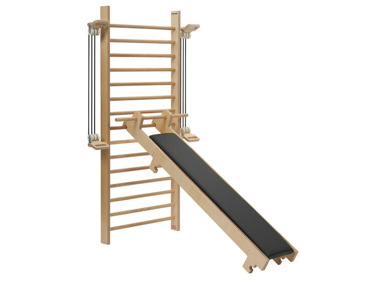 Ribbevegg med benk 1 seksjon | Avstand 12 cm | Ask 