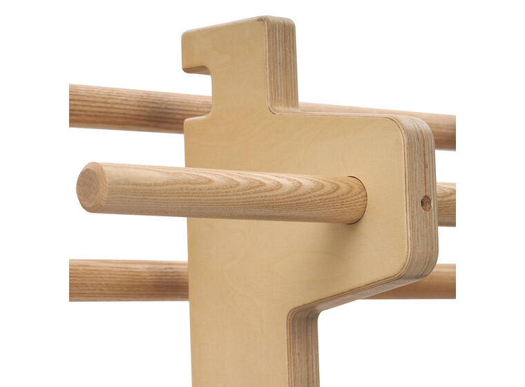 Ribbevegg med benk 1 seksjon | Avstand 12 cm | Ask 