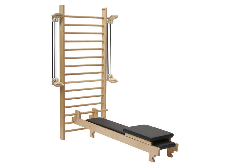 Ribbevegg med benk 1 seksjon | Avstand 12 cm | Ask 