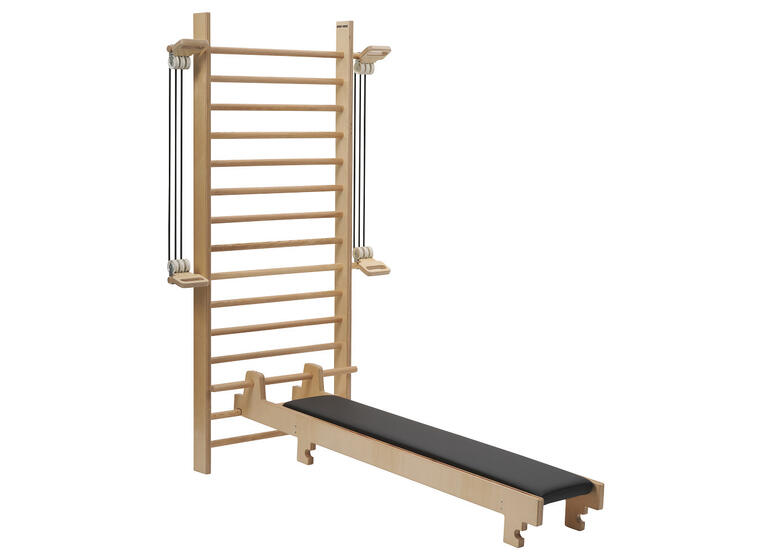 Ribbevegg med benk 1 seksjon | Avstand 12 cm | Ask 