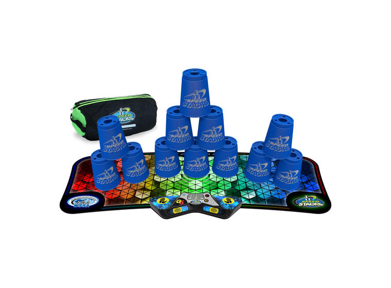 Speed Stacks Komplett Sett | Blå 12 kopper | Matte | Timer | Bag 