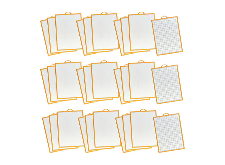 Whiteboard tavle med ruteside (30) 30 stk | Tosidig - Blank/Ruter 