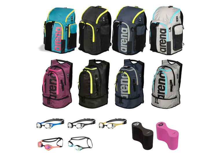 Arena Backpack Ryggsekk Utstyrspakke Svømmebag | Pullbuoy II | Svømmebrille 