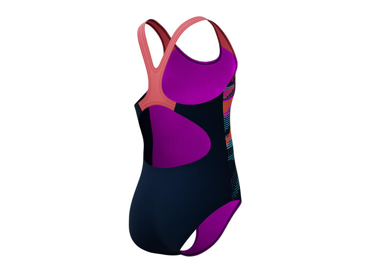 Digi Placement Badedrakt jr 128 Speedo | Marine/Oransje | Endurance+ 
