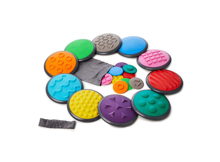 Gonge Taktilt Spill | Maxipakke 10 store og 10 små taktile skiver 