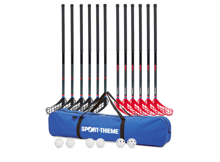 Innebandysett Rush 95 cm 12 innebandykøller | 6 baller 