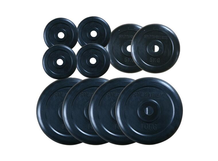 Vektpakke Gummiert 60 kg | 30mm 4x 10 kg | 2x 5 kg | 4x 2,5 kg 