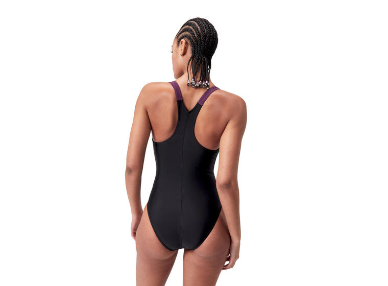 Hyperboom Splice Racerback Badedrakt 36 Speedo | Svart/Lilla | EnduraFlex 