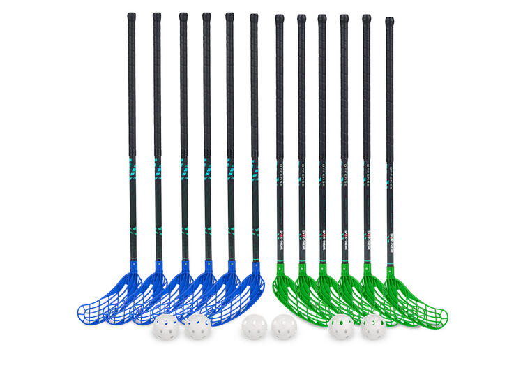 Innebandysett Offense 87 cm 12 innebandykøller | 6 baller 