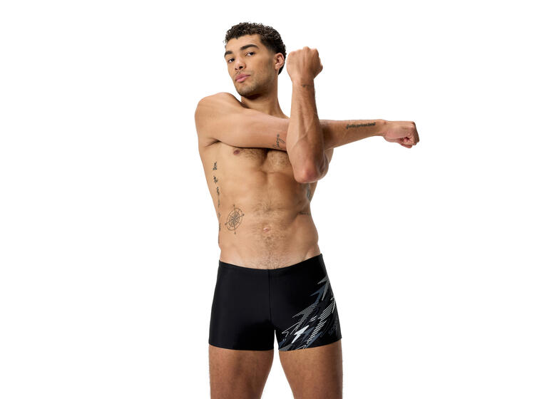 Medley Logo Aquashort Badebukse 32 Speedo | Svart/Grå | Enduraflex 