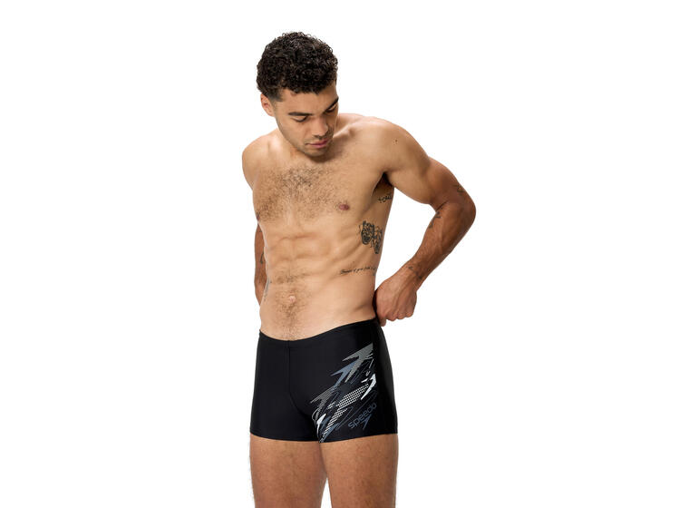 Medley Logo Aquashort Badebukse 32 Speedo | Svart/Grå | Enduraflex 
