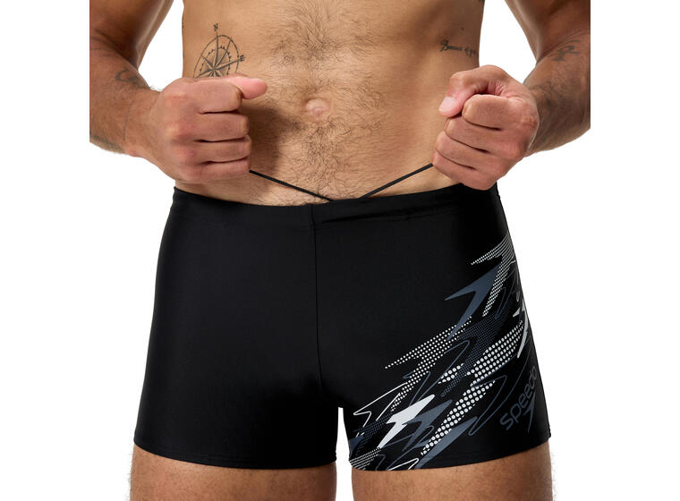 Medley Logo Aquashort Badebukse 32 Speedo | Svart/Grå | Enduraflex 