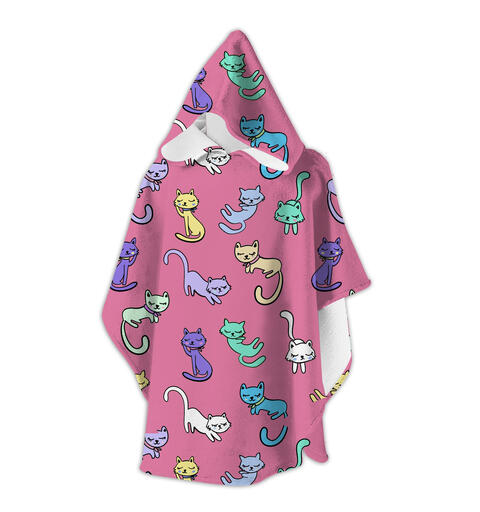 Slipstop Badeponcho Kitties Badeh&#229;ndkle barn | Onesize 2-8 &#229;r