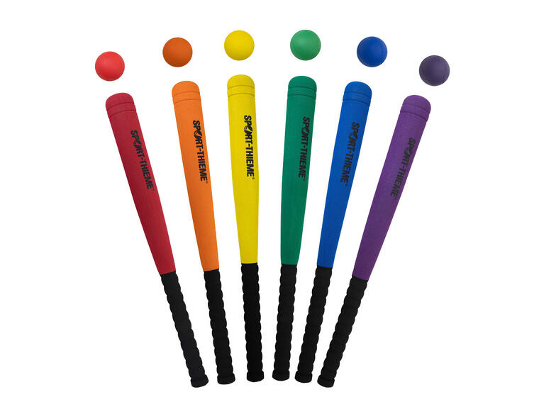 Slåball Skolesett Soft 6 soft balltre og 6 softballer 
