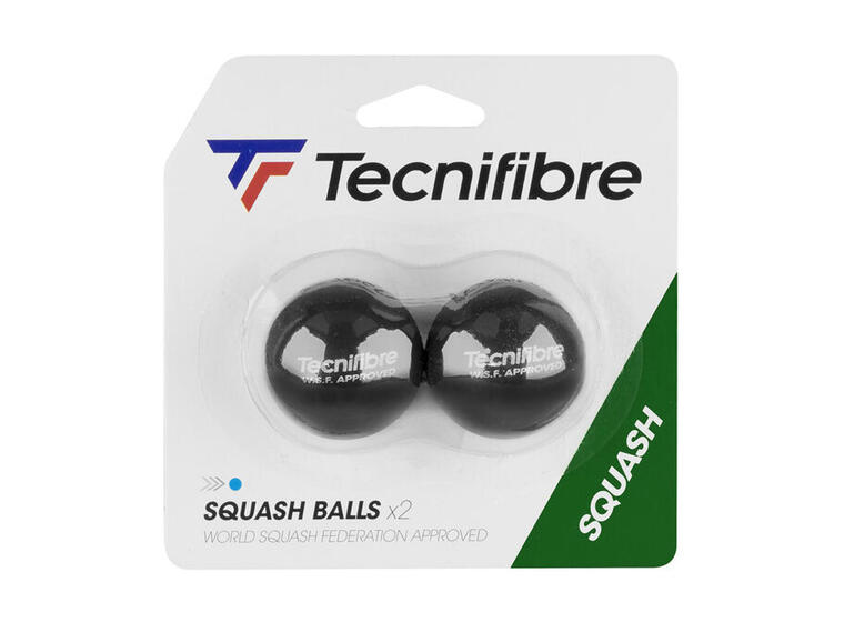 Tecnifibre Squashball Blue Dot (2) Ekstra sprett | Nybegynner 