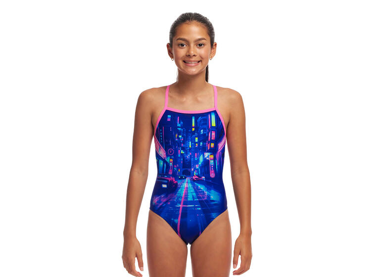 Cyber City Badedrakt jr 128cm Funkita | Strapped in One Piece 