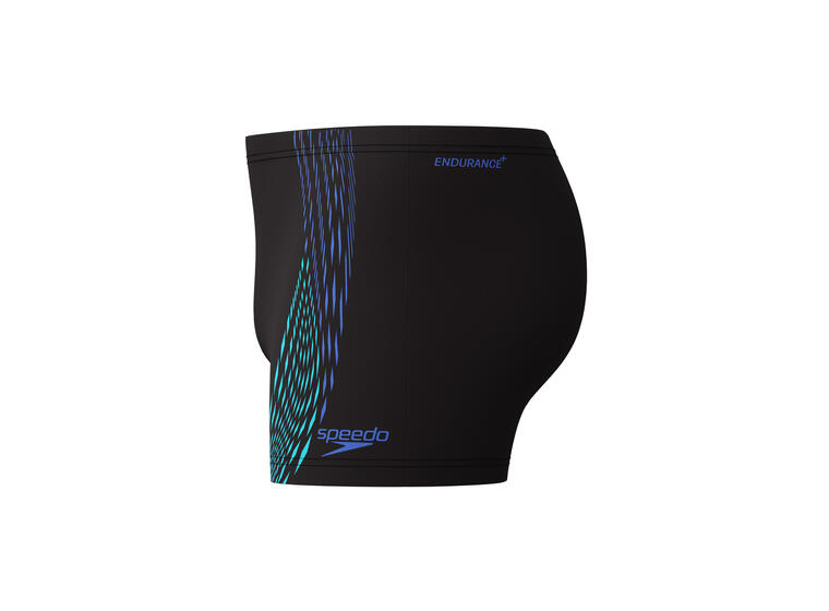 Duo Logo Print Aquashort Badebukse 36 Speedo | Svart/Blå | EnduraFlex 