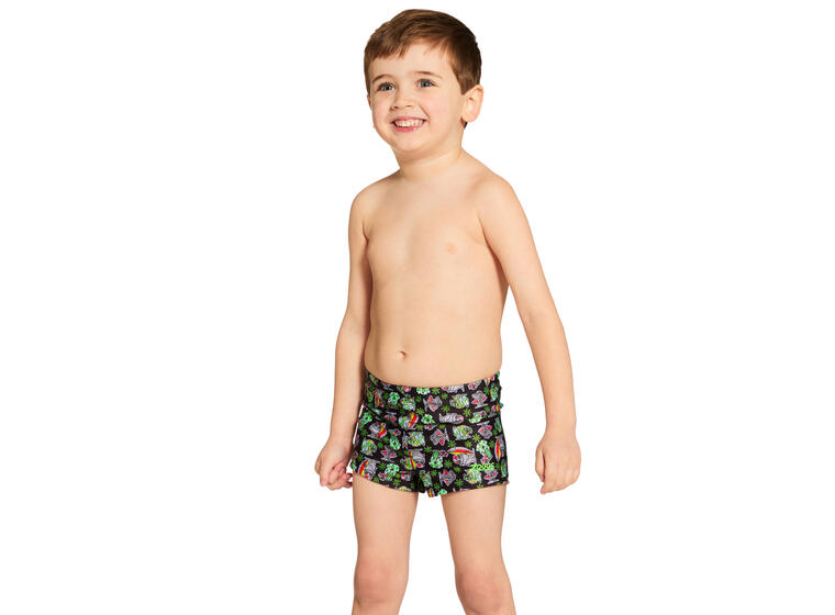 Finzilla Hip Racer Badebukse 98cm Zoggs | Svart/Flerfarget | Ecolast 