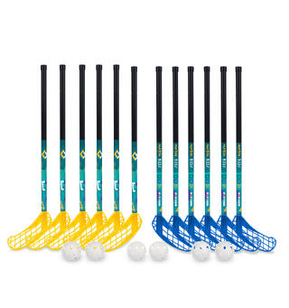 Innebandysett Match Kids 70 cm 12 innebandykøller | 6 baller