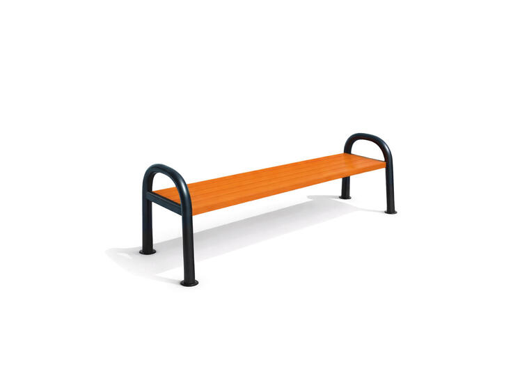Parkbenk Classic I 1,7 m Benk av stål med sitteflate i tre 
