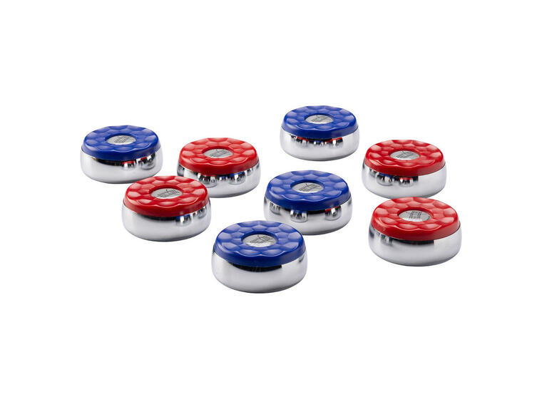 Shuffleboard pucker sett med 8 stk 4 røde | 4 blå 
