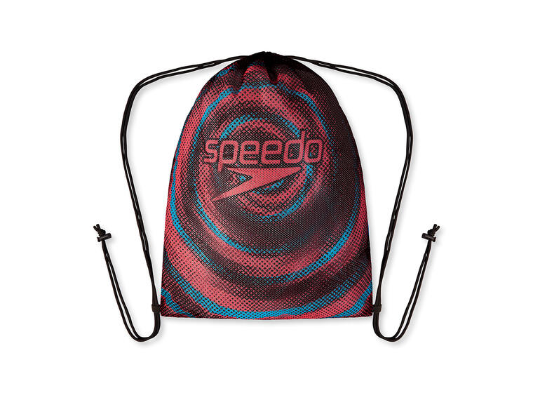 Speedo Equipment Mesh Bag Svømmebag Svart/Blå/Rød | Oppbevaringspose 