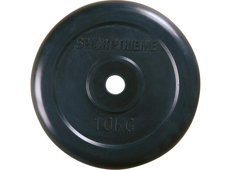 Vektskive Gummiert 10 kg sort Hull: 30 mm 