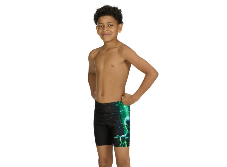 Xfile Mid Jammer Badebukse jr 116cm Zoggs | Svart/Flerfarget | Ecolast 