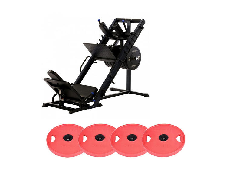 Benpress Hacklift med 100 kg vekskiver 