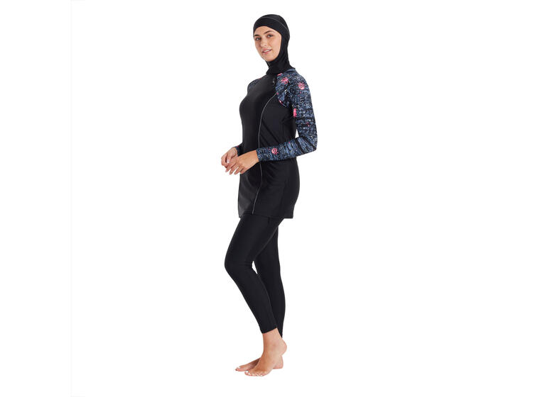 Dusk Modesty Suit Side Cut Burkini 40 Zoggs |  Svart/Flerfarget | Elastomax 