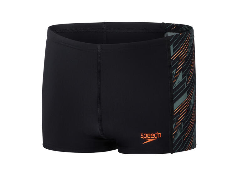 HyperBoom Aquashort Badebukse jr 140 Speedo | Svart/Grønn | EnduraFlex 