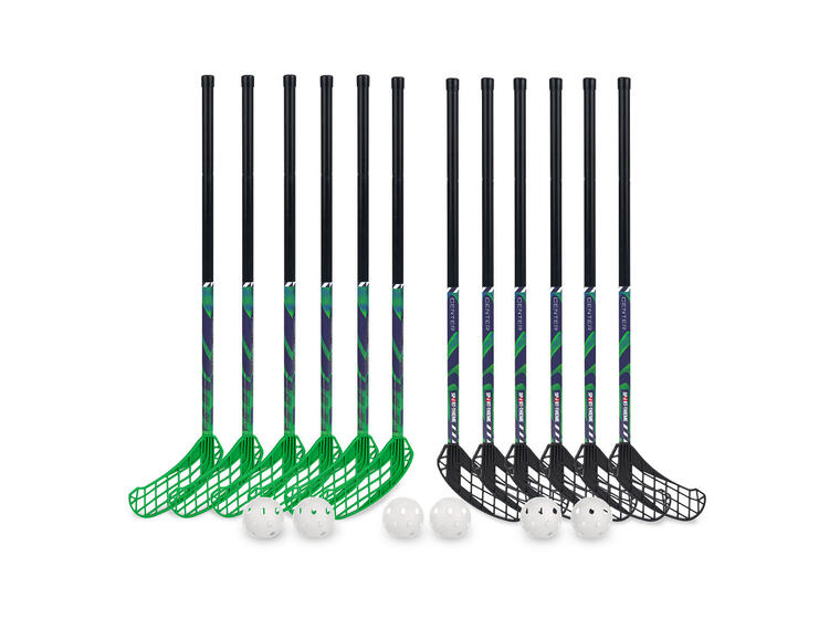 Innebandysett Center 80 cm 12 innebandykøller | 6 baller 