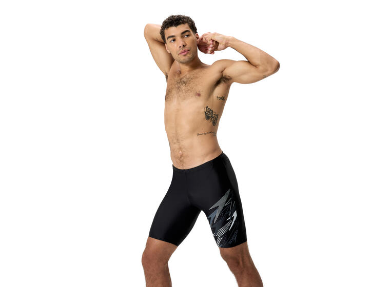 Medley Logo Jammer Badebukse 38 Speedo | Svart/Grå | Enduraflex 