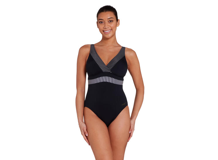 Seafarer Square Back Badedrakt EU38 Zoggs | Svart/Flerfarget | Ecolast + 