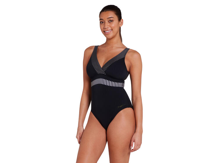 Seafarer Square Back Badedrakt EU38 Zoggs | Svart/Flerfarget | Ecolast + 