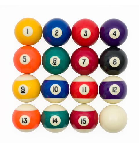 Biljardkuler Pool Sport 54 mm Sett med kvalitetskuler til biljard