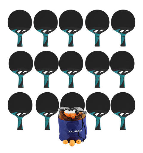Bordtennissett Tacteo 30 15 uteracketer | 144 oransje baller