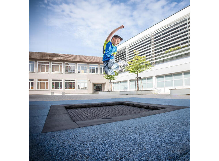 Nedfelt trampoline Playground XL Firkantet | Til offentlige lekeplasser 