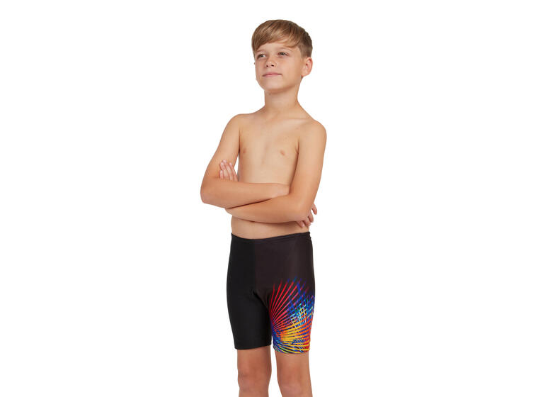 Neon Vibe Mid Jammer Badebukse jr 128cm Zoggs | Svart/Flerfarget | Ecolast 