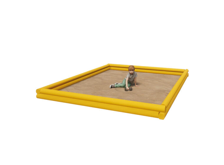 Sandkasse - liggende rundstokk 3x3 meter med kattenett 